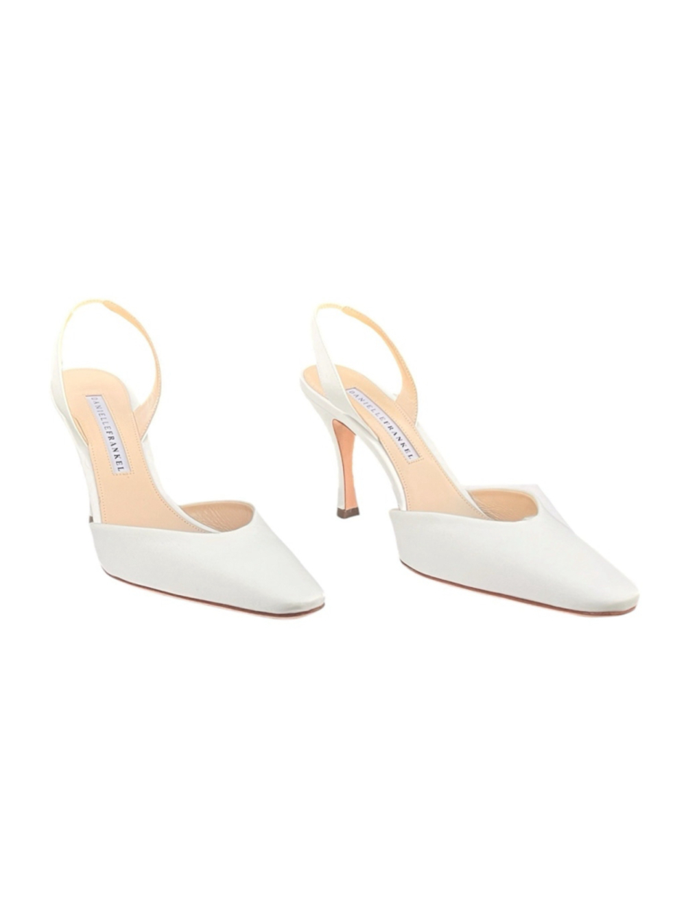 Danielle Frankel Hannah Slingback Ivory Satin Heel Size EU 38 US 8 Wedding